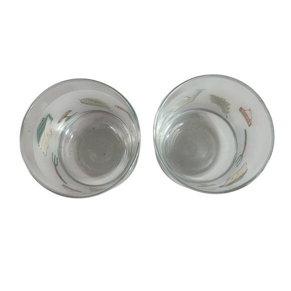 Pfaltzgraff Naturewood Frosted Juice Drinking Glasses 8oz Set of 2 Round Bottom - Picture 4 of 6